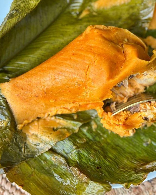 Moi moi with corned beef